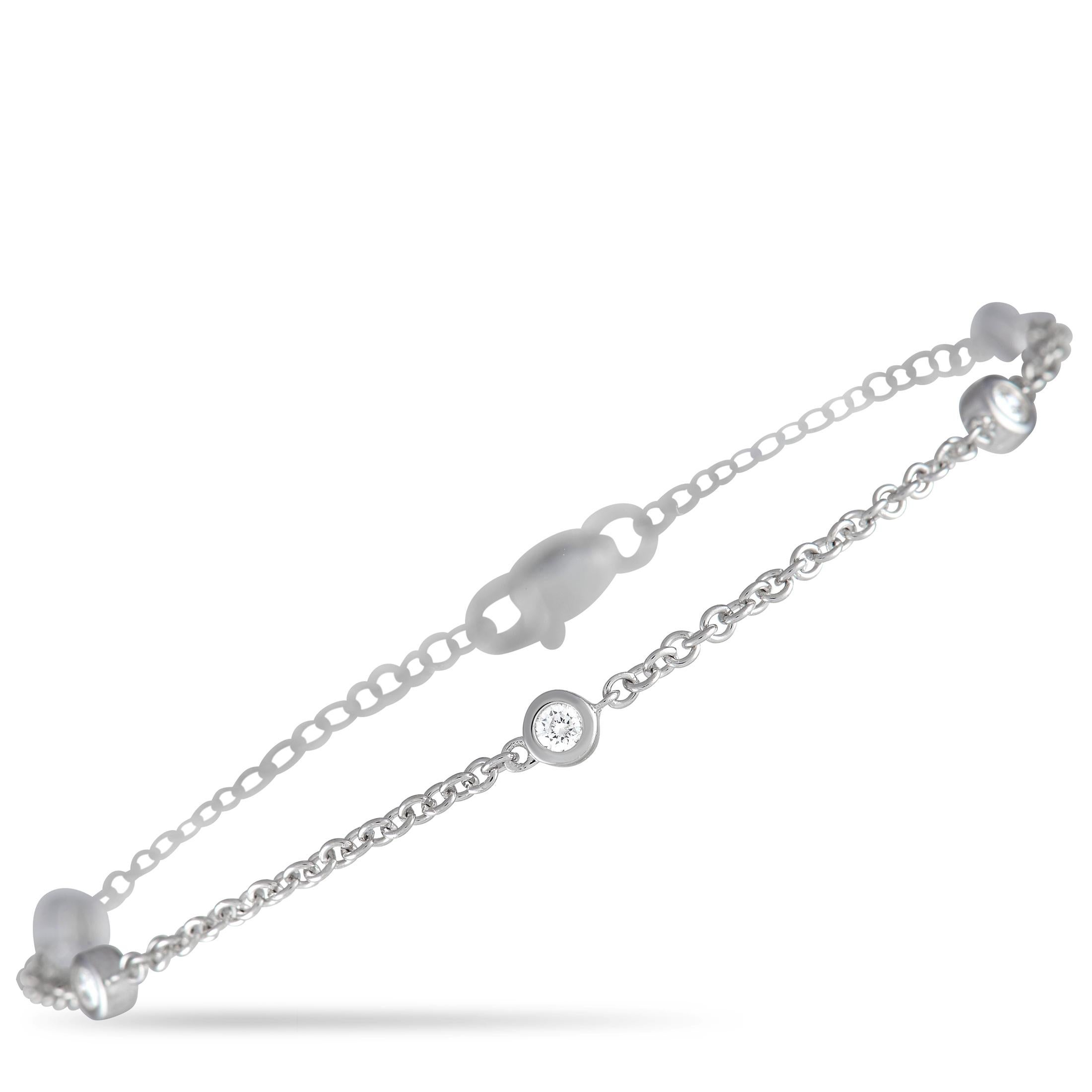 LB Exclusive 14K White Gold 0.20 ct Diamond Bracelet In Excellent Condition In Southampton, PA