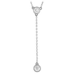 LB Exclusive Collier pendentif en or blanc 14 carats avec diamants de 0,20 carat