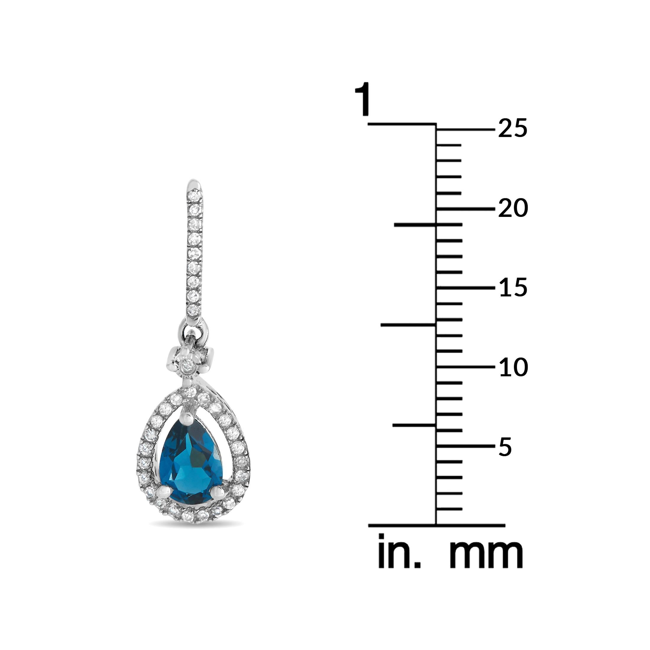 Round Cut LB Exclusive 14K White Gold 0.20ct Diamond Pear Earrings ER4-15061WBT For Sale