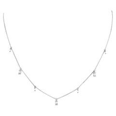 LB Exclusive 14K White Gold 0.20ct Diamond Station Necklace
