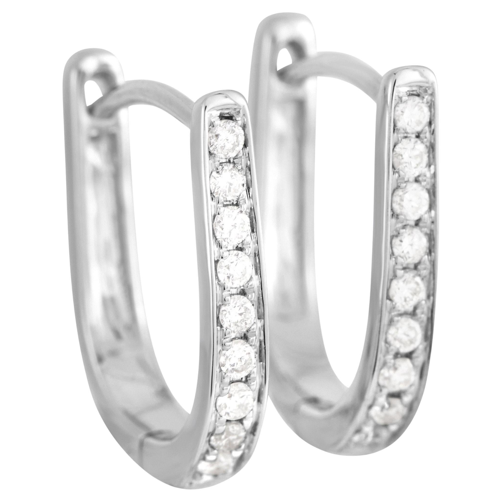 LB Exclusive 14K White Gold 0.12 Ct Diamond Earrings For Sale at 1stDibs