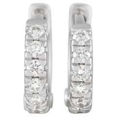 LB Exclusive 14K White Gold 0.23ct Diamond Hoop Earrings
