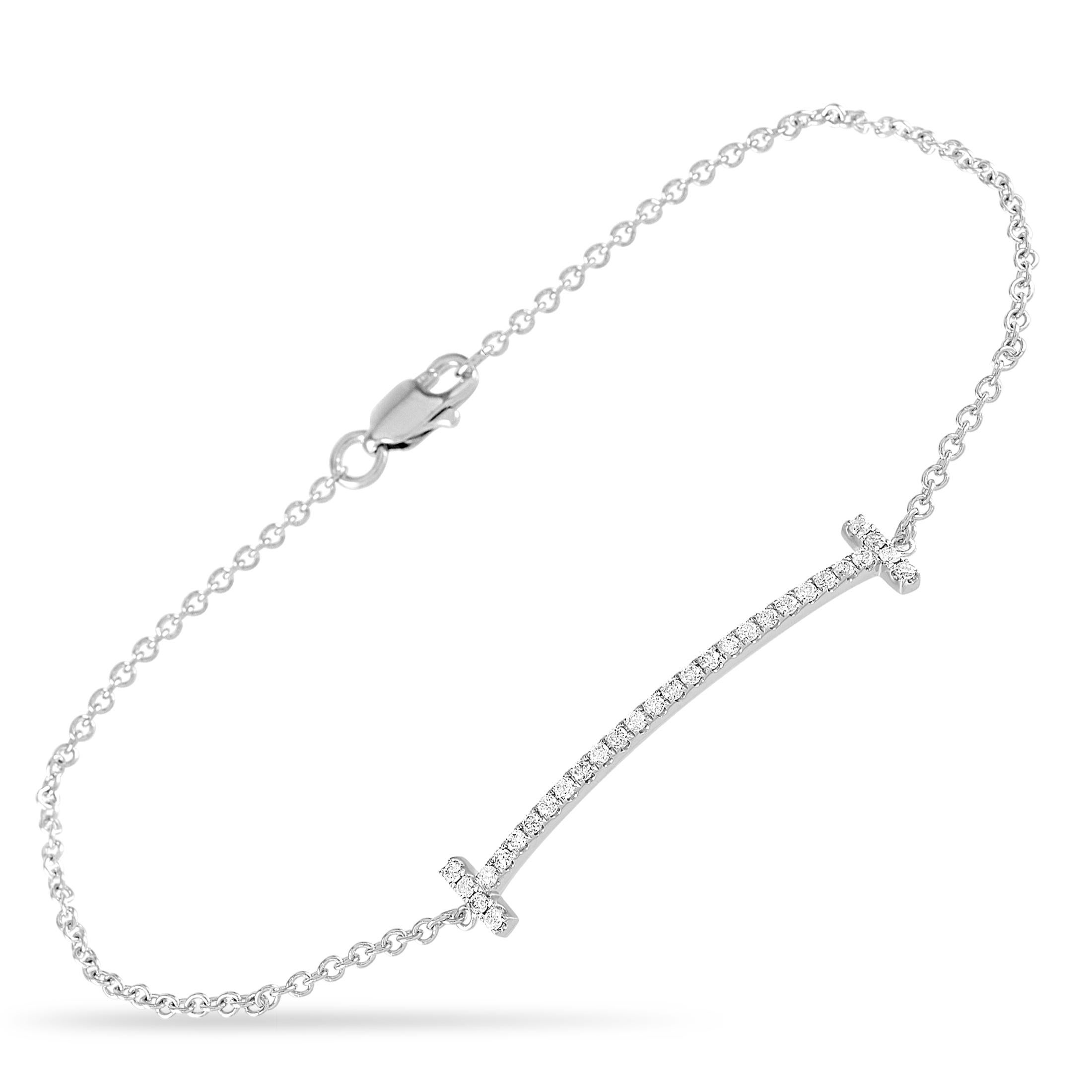 LB Exklusives Armband aus 14 Karat Weißgold mit 0,25 Karat Diamanten im Zustand „Neu“ in Southampton, PA
