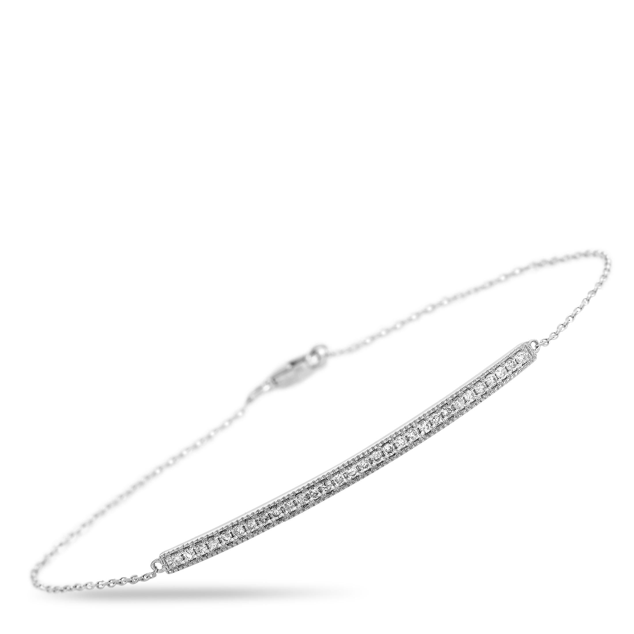 Lb Exclusive 14k White Gold 0.25 Carat Diamond Bracelet In New Condition For Sale In Southampton, PA