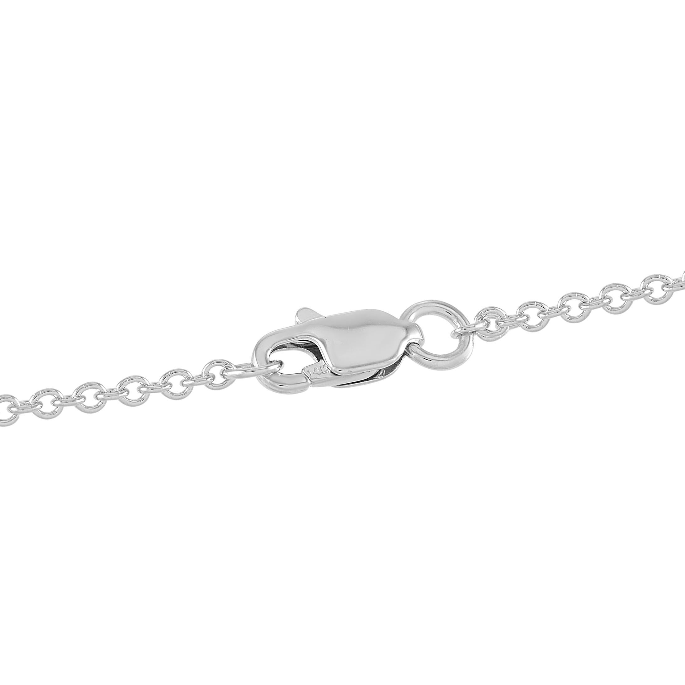 Taille ronde Bracelet exclusif en or blanc 14 carats avec diamants 0,25 carat en vente