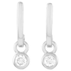 LB Exclusive 14k White Gold 0.25 Ct Diamond Dangle Earrings