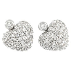 LB Exclusive Boucles d'oreilles en forme de cœur en or blanc 14 carats avec diamants 0,25 carat