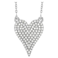 LB Exclusive 14K White Gold 0.25 Ct Diamond Heart Necklace