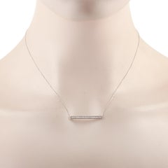 Collana con ciondolo di diamanti da 0,25 carati in oro bianco 14 carati di LB Exclusive