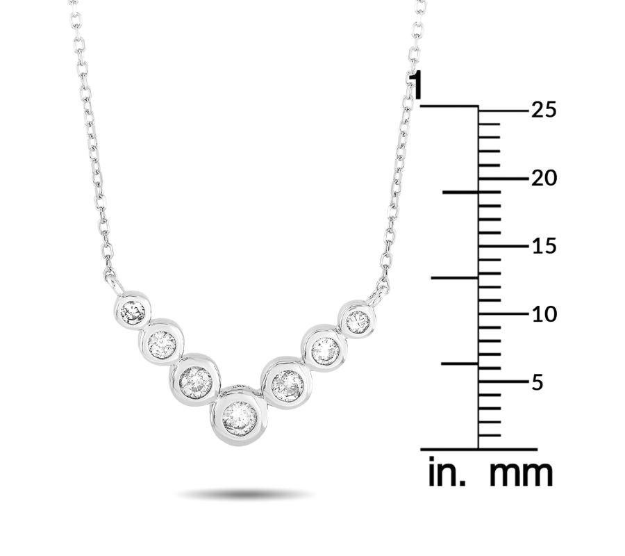 LB Exclusive 14K White Gold 0.25 Ct Diamond Pendant Necklace In New Condition For Sale In Southampton, PA