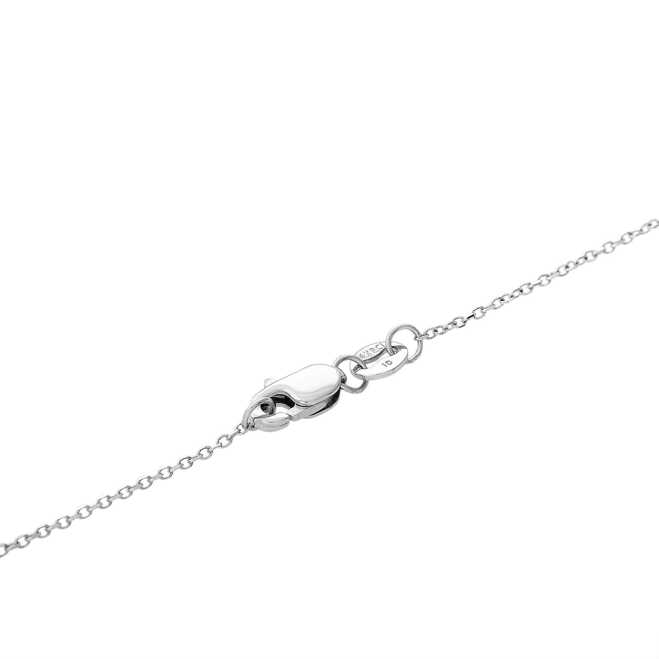 LB Exclusive 14K White Gold 0.25 Ct Diamond Pendant Necklace In New Condition In Southampton, PA