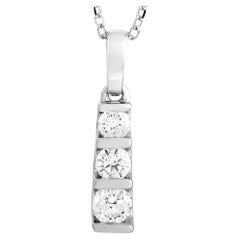 LB Exclusive Collier pendentif en or blanc 14 carats avec diamants 0,25 carat