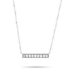 Lb Exclusive 14k White Gold 0.25 Carat Diamond Bar Necklace