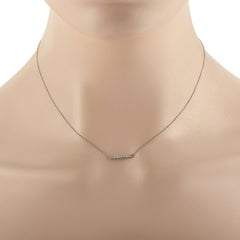 LB Exklusive Bar-Halskette aus 14 Karat Weißgold mit 0,25 Karat Diamanten