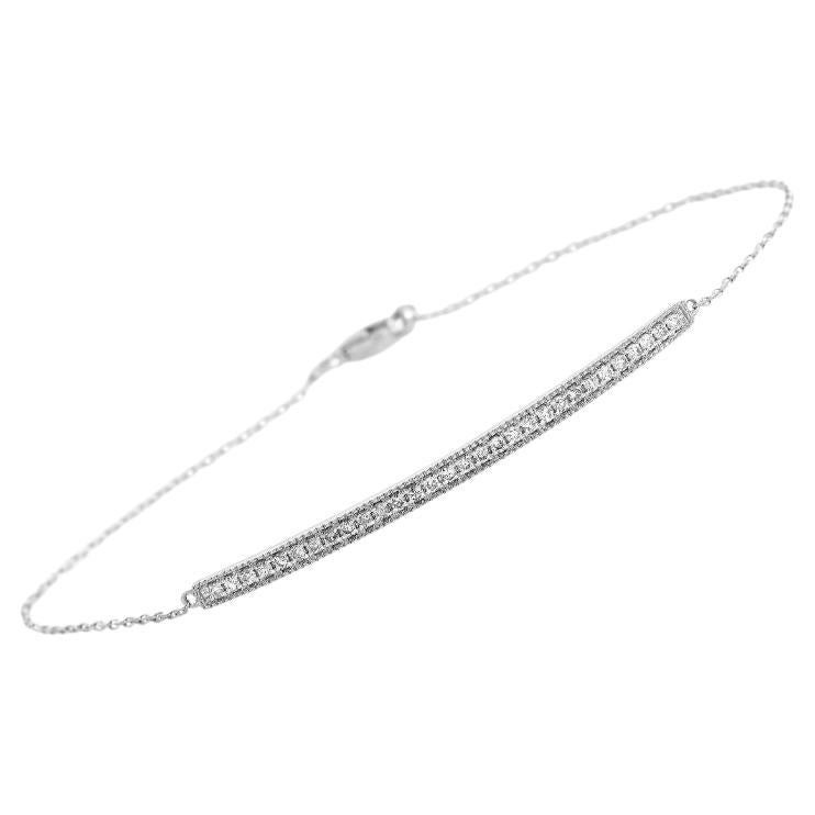 LB Exclusive Bracelet en or blanc 14 carats avec diamants de 0,25 carat