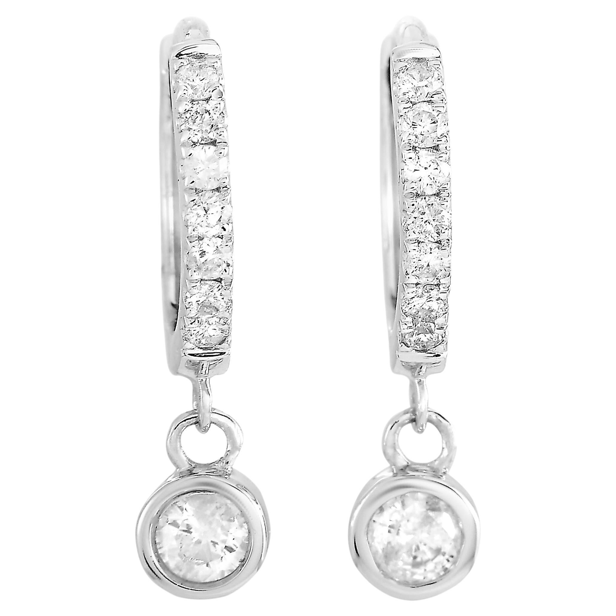Lb Exclusive 14k White Gold 0.25 Carat Diamond Drop Earrings