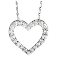 LB Exclusive 14K White Gold 0.25ct Diamond Heart Necklace