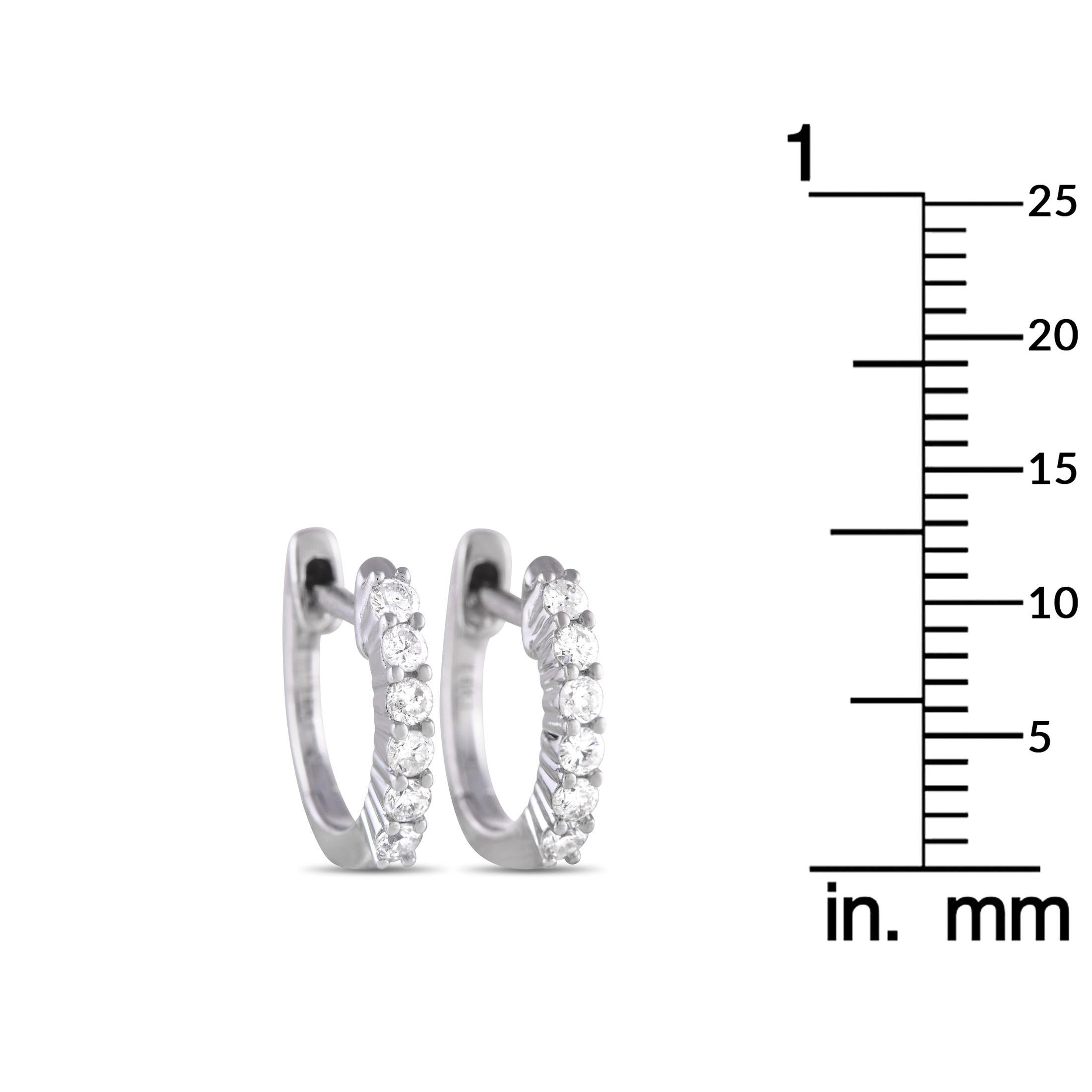 LB Exclusive 14K Weißgold 0,25ct Diamant-Reifenohrringe (Rundschliff) im Angebot