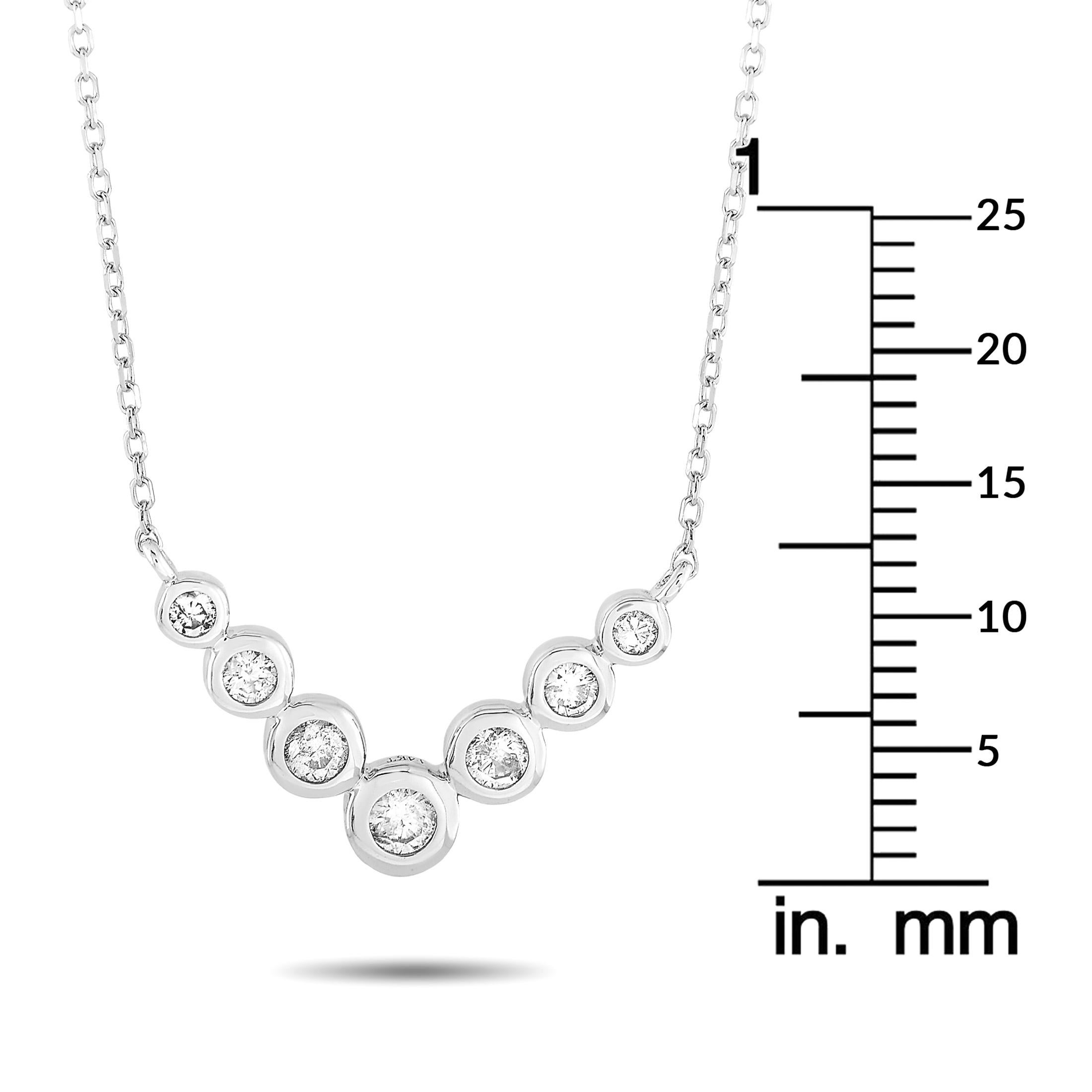 LB Exclusive 14k White Gold 0.25 Carat Diamond Necklace In New Condition For Sale In Southampton, PA