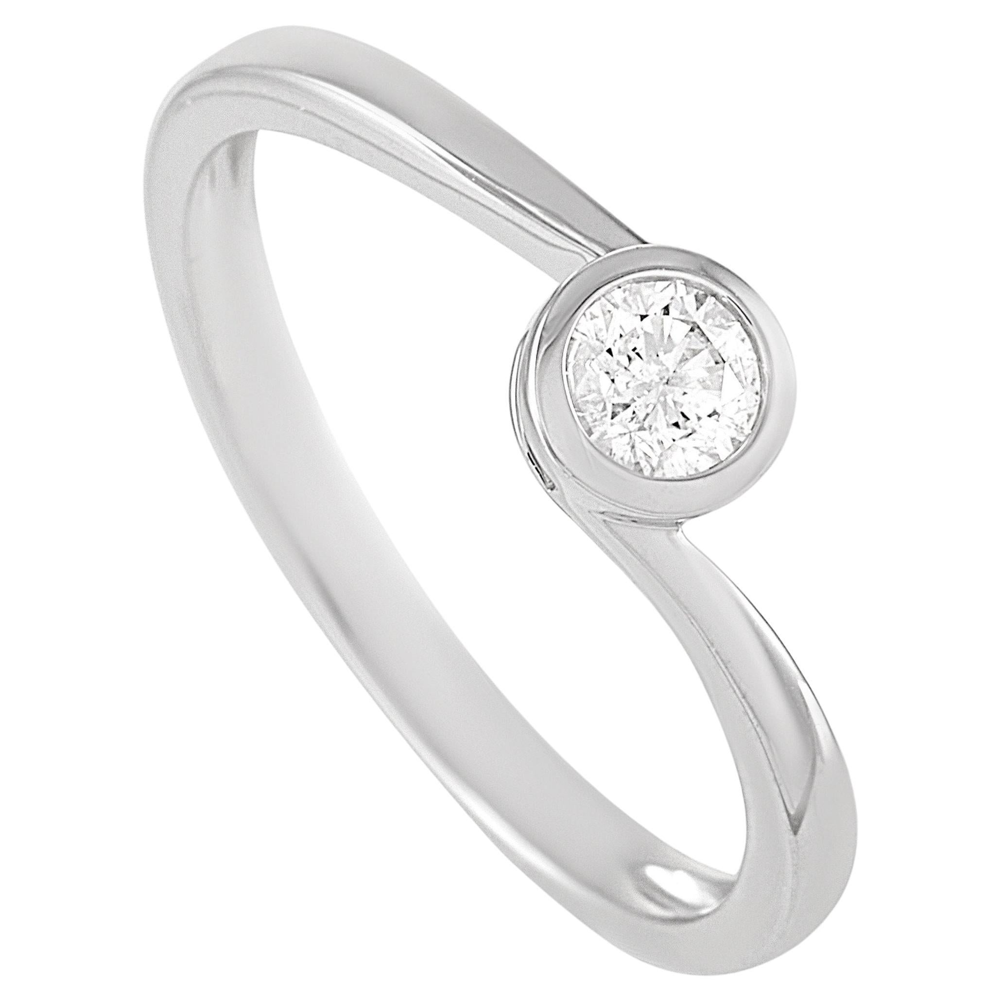LB Exclusive 14K White Gold 0.26 Ct Diamond Ring For Sale