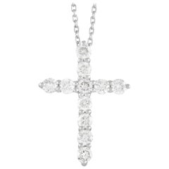LB Exclusive 14K White Gold 0.28 Ct Diamond Cross Pendant Necklace LB Exclusive 14K White Gold 0.28 Ct Diamond Cross Pendant Necklace