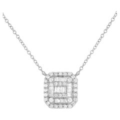 LB Exclusive 14K Weißgold 0,30ct Diamant Cluster Halskette PN14730