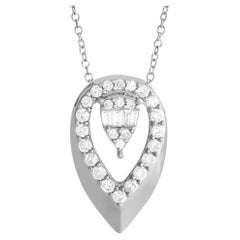 LB Exclusive 14K White Gold 0.30ct Diamond Teardrop Necklace