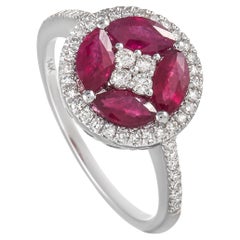 LB Exclusive 14K White Gold 0.33 ct Diamond and Ruby Ring