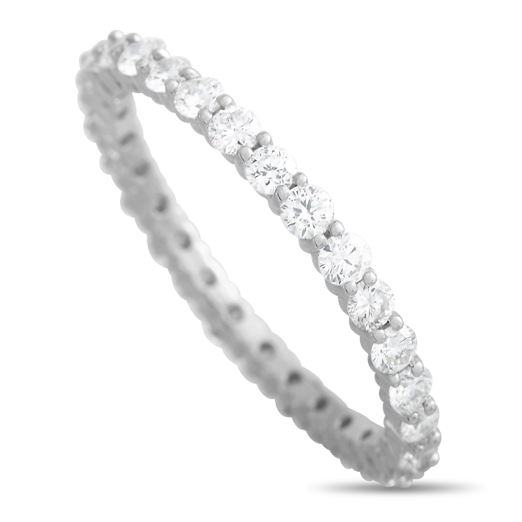 LB Exclusive 14K White Gold 0.33 Ct Diamond Band Ring In New Condition In Southampton, PA