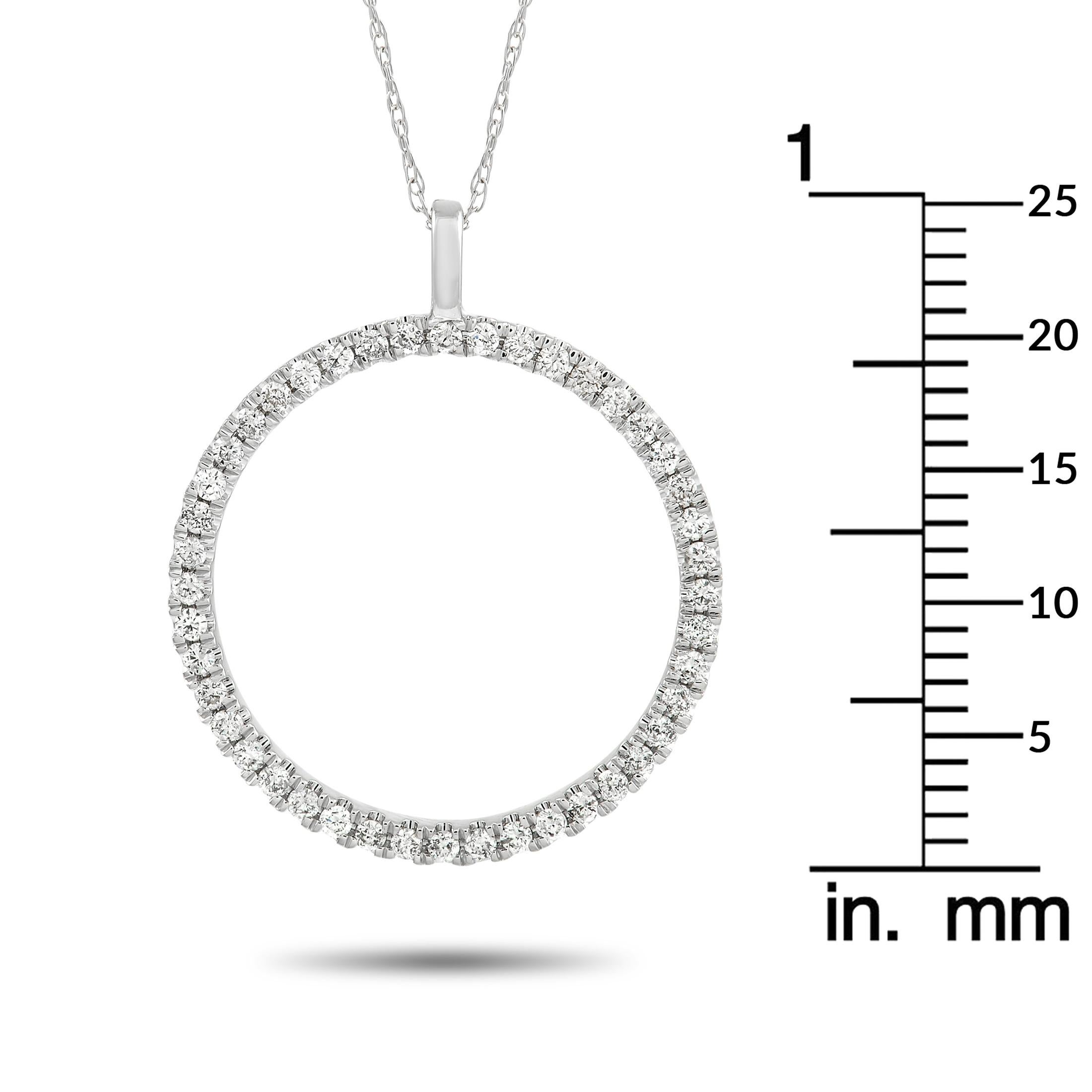 LB Exclusive 14K White Gold 0.33 Ct Diamond Necklace In New Condition For Sale In Southampton, PA