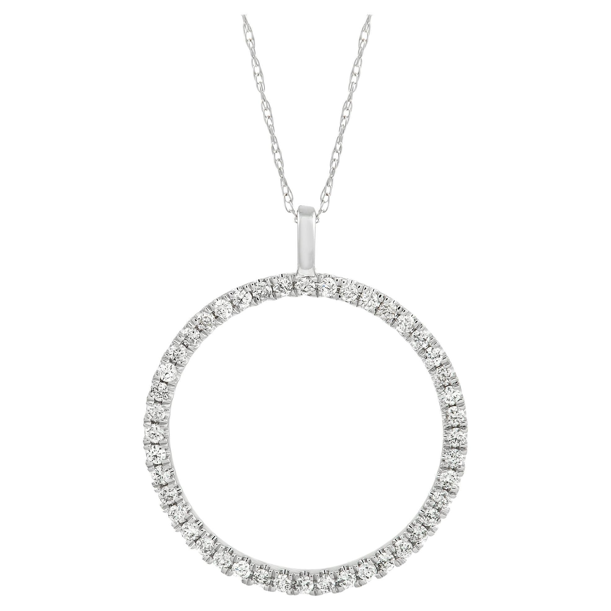 LB Exclusive Collier en or blanc 14 carats avec diamants 0,33 carat