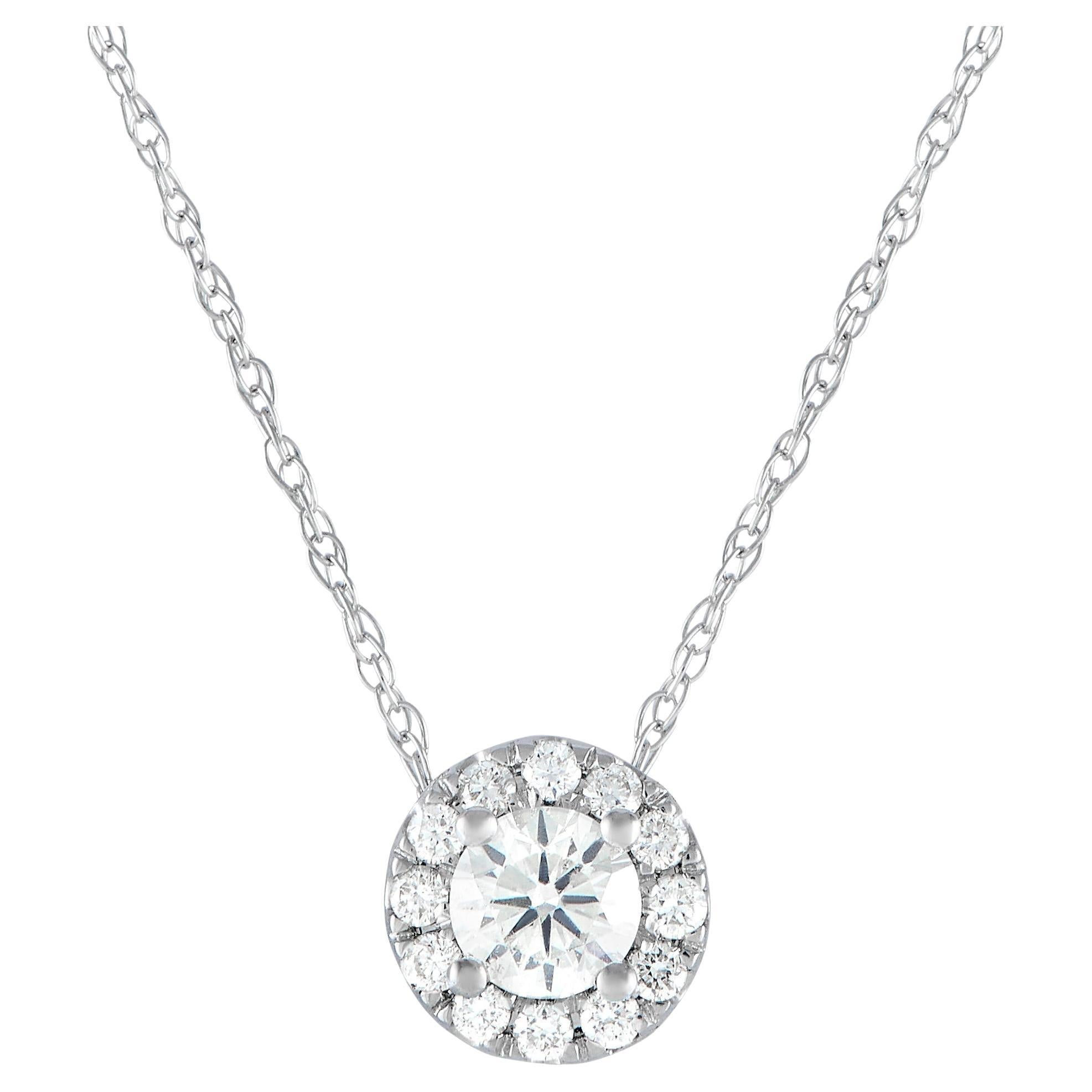 LB Exclusive 14k White Gold 10 Carat Diamond Tennis Necklace For Sale ...