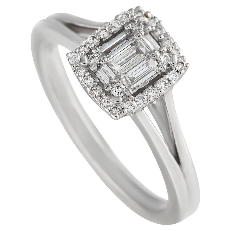 LB Exclusive 14K White Gold 0.33ct Diamond Ring For Sale at 1stDibs
