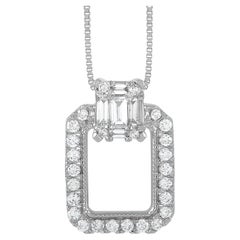 LB Exclusive 14K White Gold 0.35 Ct Diamond Square Necklace