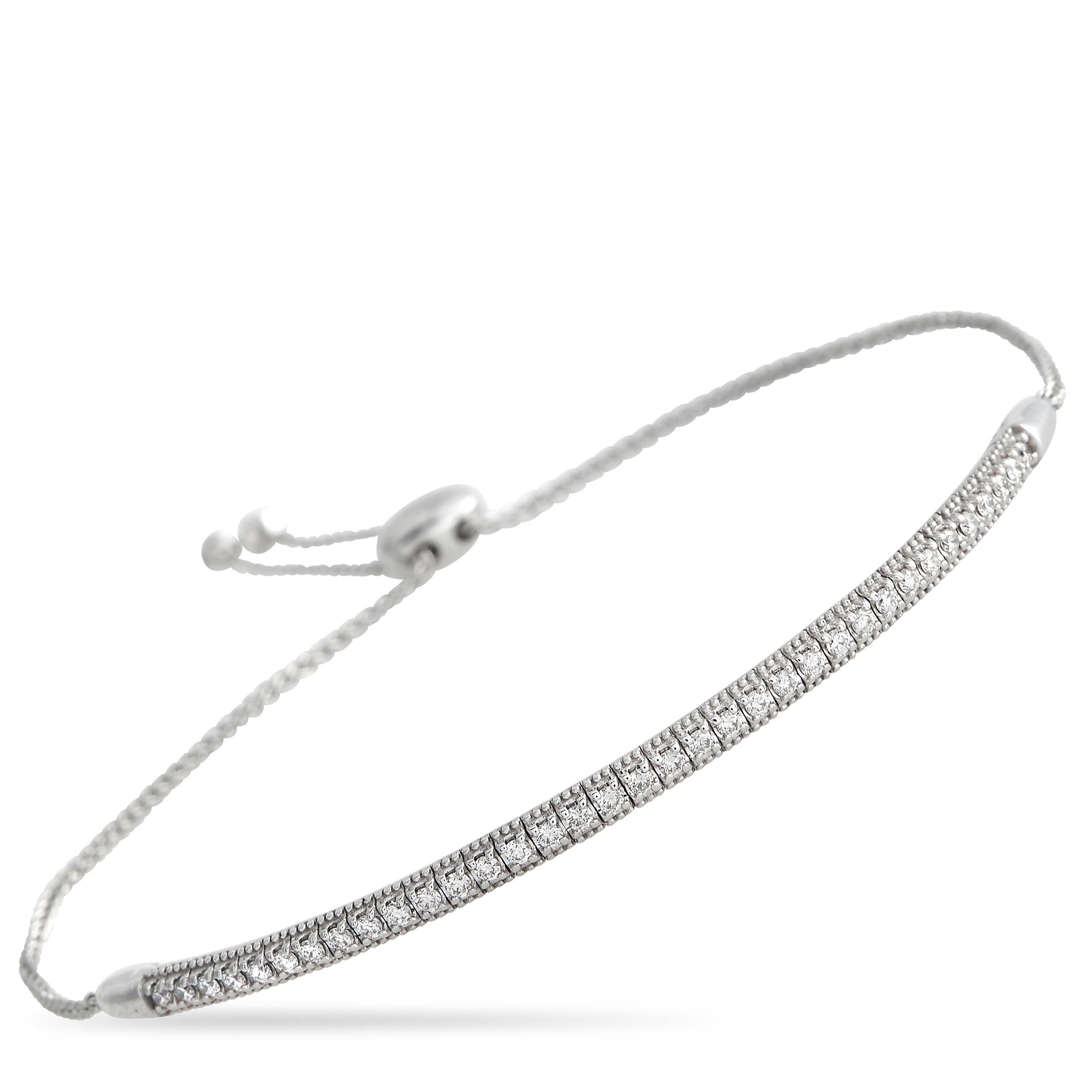 LB Exclusive 14K White Gold 0.36 Ct Diamond Bracelet In New Condition For Sale In Southampton, PA