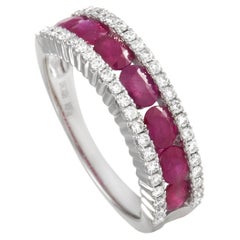 LB Exclusive 14K White Gold 0.38 ct Diamond and Ruby Ring