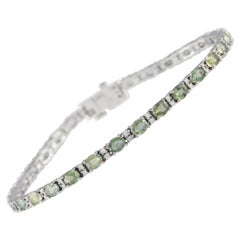 LB Exklusives Armband aus 14 Karat Weißgold mit 0,38 Karat Diamanten und Saphiren