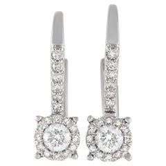 LB Exclusive 14k White Gold 0.40 Carat Diamond Leverback Earrings