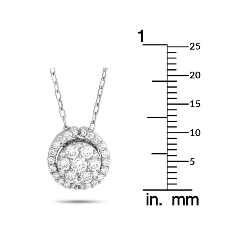 LB Exclusive 14k White Gold 0.40 Carat Diamond Pendant Necklace In New Condition For Sale In Southampton, PA