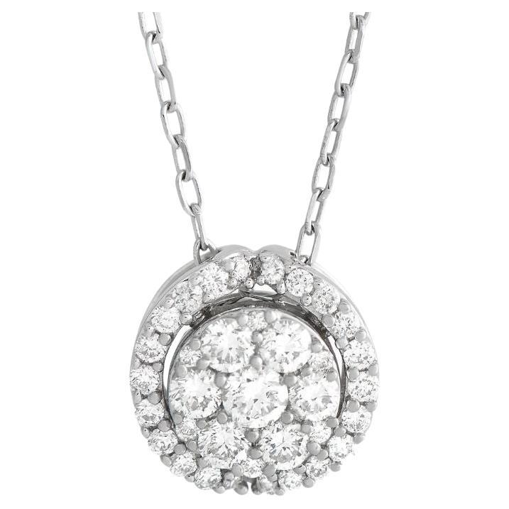 LB Exclusive 14k White Gold 0.40 Carat Diamond Pendant Necklace For Sale