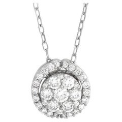LB Exclusive 14k White Gold 0.40 Carat Diamond Pendant Necklace