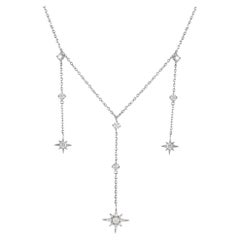 LB Exclusive 14Karat White Gold 0.42 Carat Diamond Drop Necklace