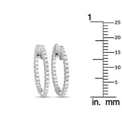 Lb Exclusive 14k White Gold 0.42 Carat Diamond Inside-Out Hoop Earrings