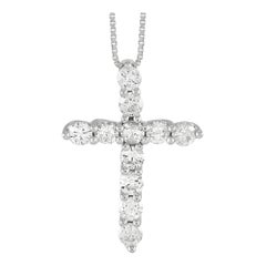 LB Exclusive 14K White Gold 0.44 Ct Diamond Cross Necklace