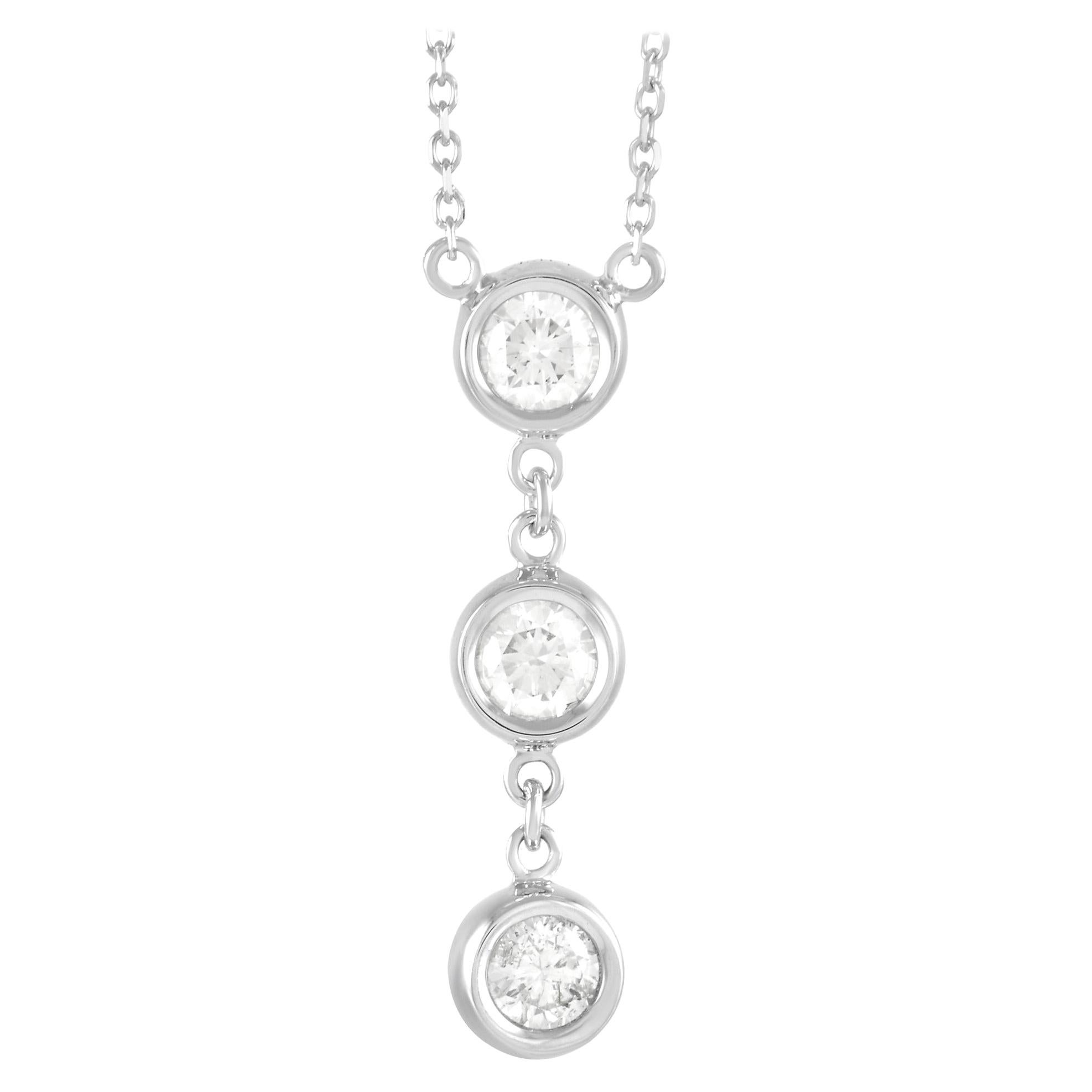 LB Exclusive 14K White Gold 0.07 Carat Diamond and Blue Topaz Pendant ...
