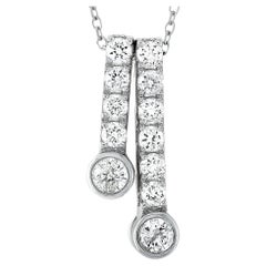 LB Exclusive 14k White Gold 0.50 Carat Diamond Pendant Necklace