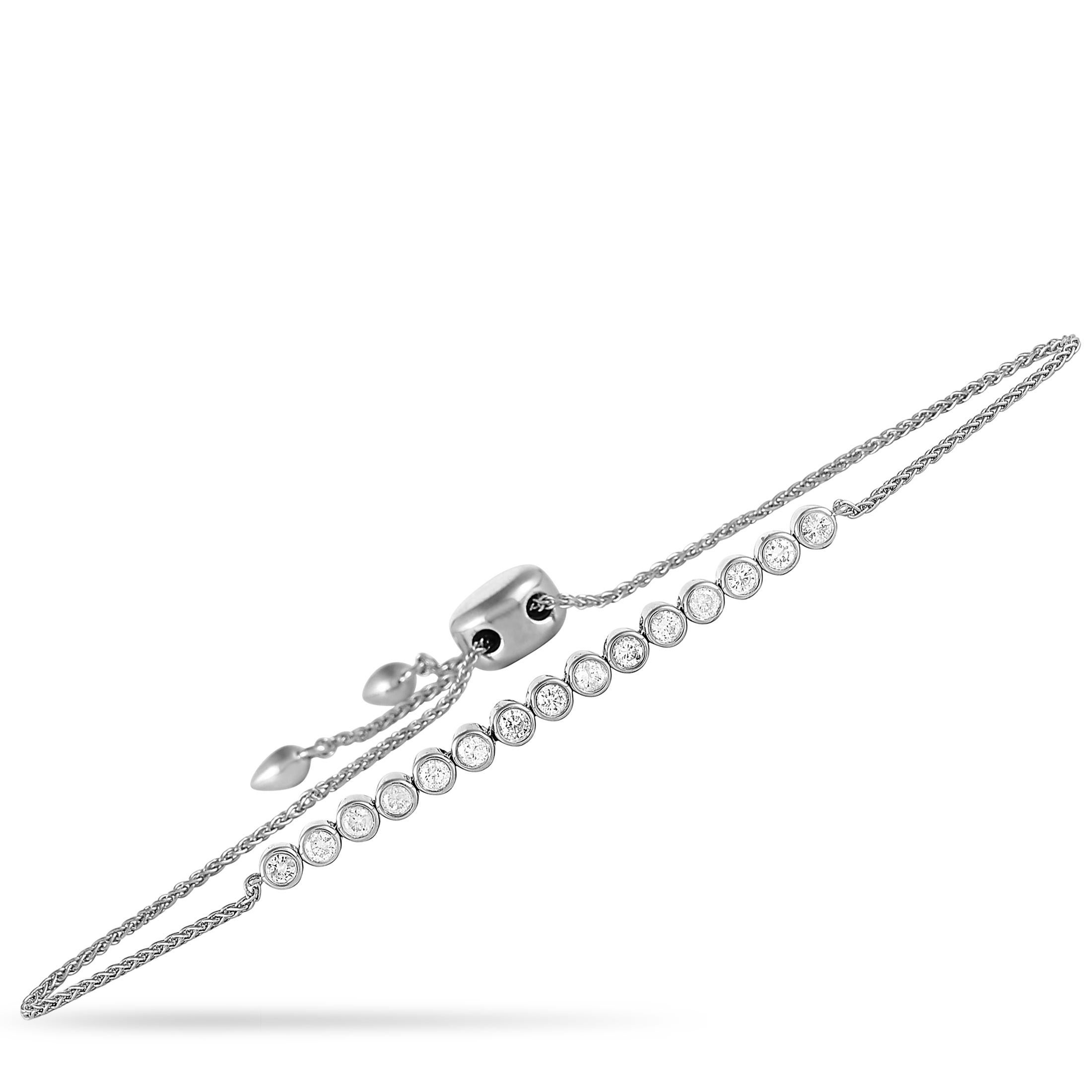 LB Exclusive 14K White Gold 0.50 Ct Diamond Bracelet In New Condition For Sale In Southampton, PA