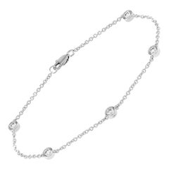LB Exclusive Bracelet en or blanc 14 carats avec diamants 0,50 carat