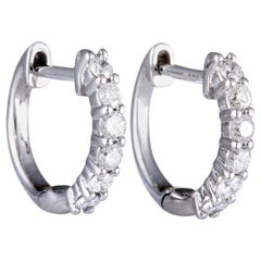 LB Exclusive Orecchini a cerchio con diamanti in oro bianco 14 carati da 0,50 carati