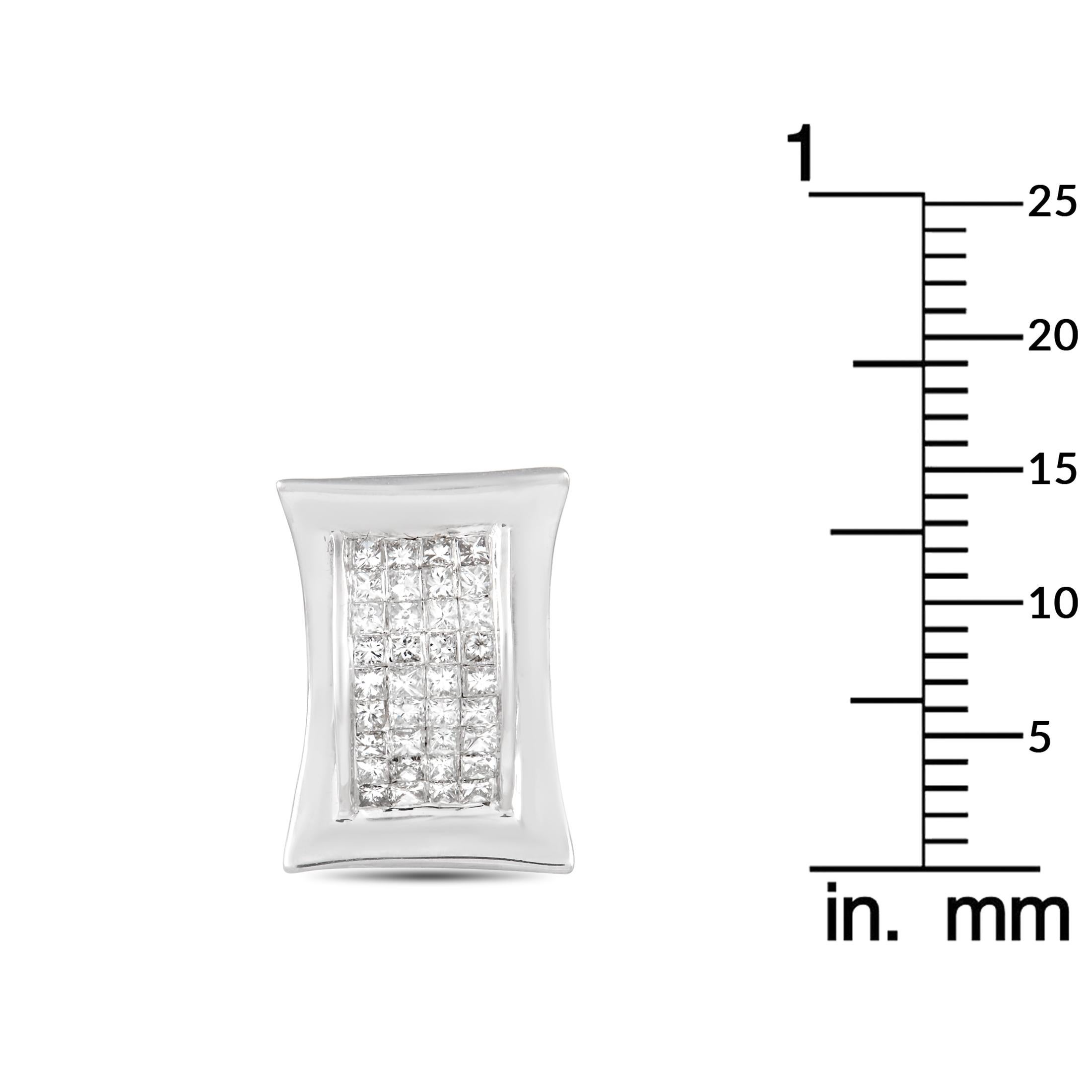 Princess Cut LB Exclusive 14K White Gold 0.50 Ct Diamond Pendant For Sale